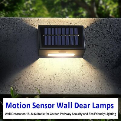 سعر جيد Motion Sensor Solar Wall Lamps Outdoor Wall Decoration 15LM Suitable for Garden Pathway Security and Eco Friendly Lighting الانترنت