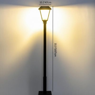 سعر جيد مصابيح الطاقة الخارجي الصديقة للبيئة الشمسية في اللون الأبيض الدافئ 10.5 * 10.5 * 47cm الحجم الانترنت